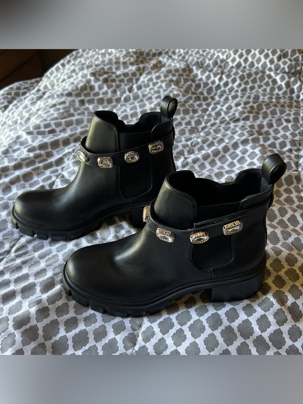 Madden Girl Black Women's Embellished Ankle Boots NEVER WORN